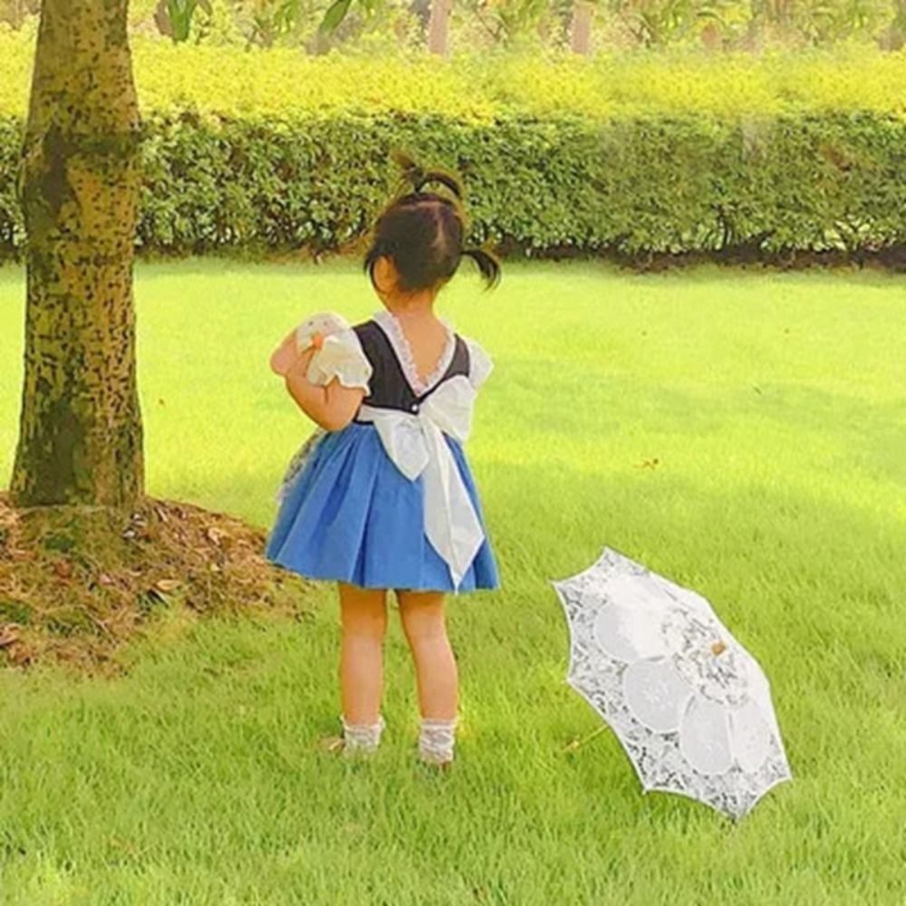 Wooden Handle Prop Umbrella Hollowed Parasol Umbrella  Women