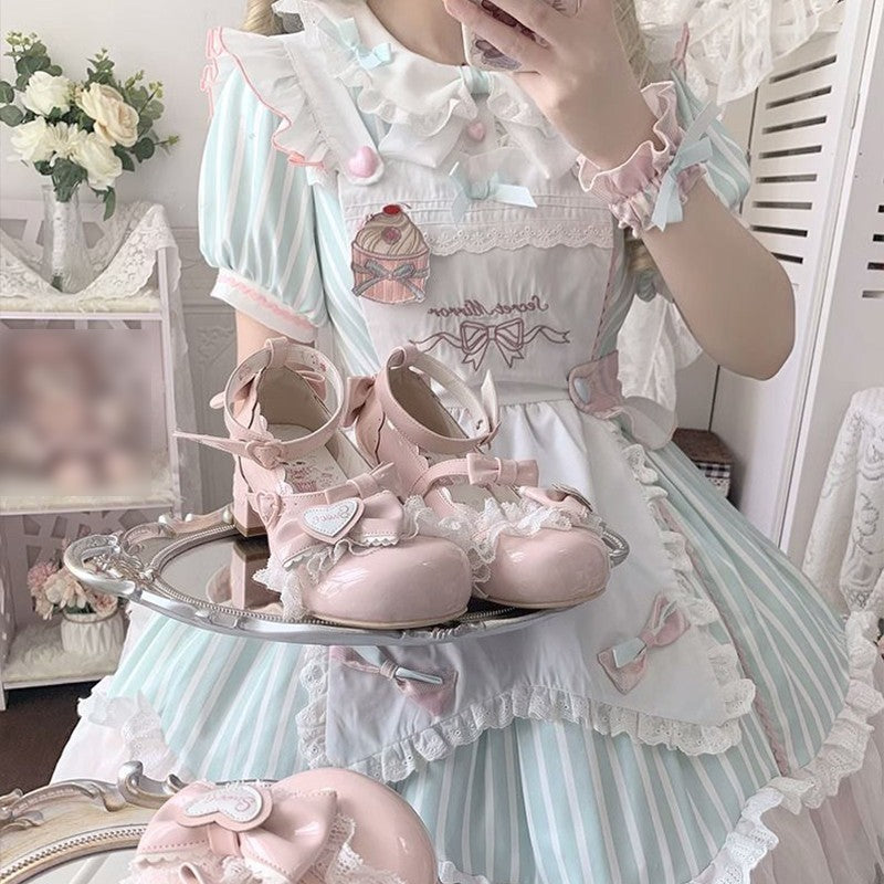 35-40 Sweet Lolita Mary Jane Shoes Cute Round Toe Heel Comfort Casual Non-Slip