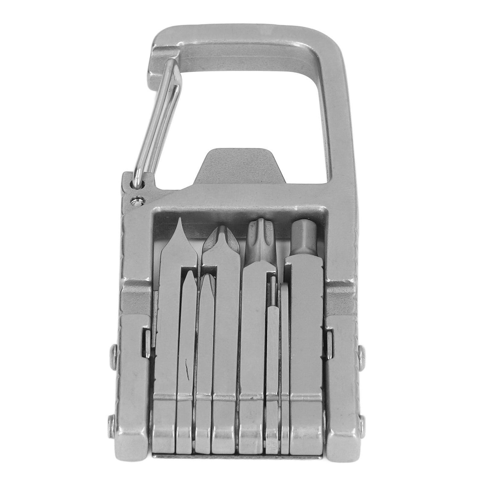 12 in 1 Folding Keychain Multitool Portable Pocket Tool Screwdriver Bits Ruler