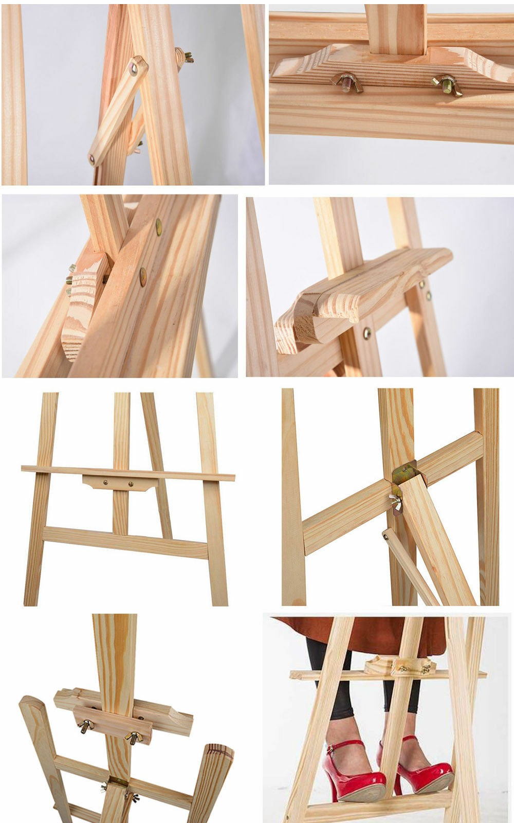 5ft 1500mm Wooden Pine Tripod Studio Canvas Easel Art Stand Wood Easel A2 A3