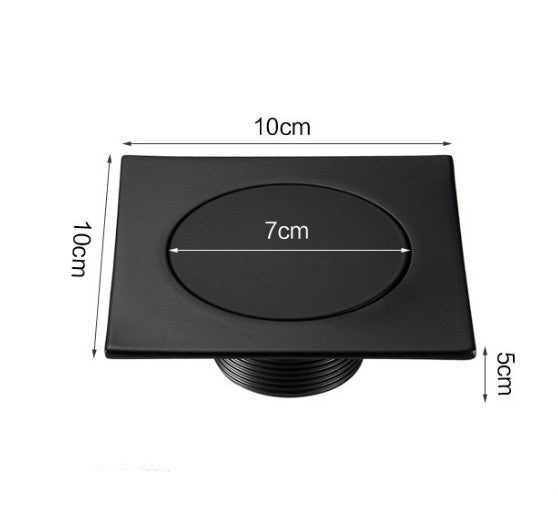 Brass Square Bathroom Shower Pop Up Floor Drain Anti Odor Invisible Drainer