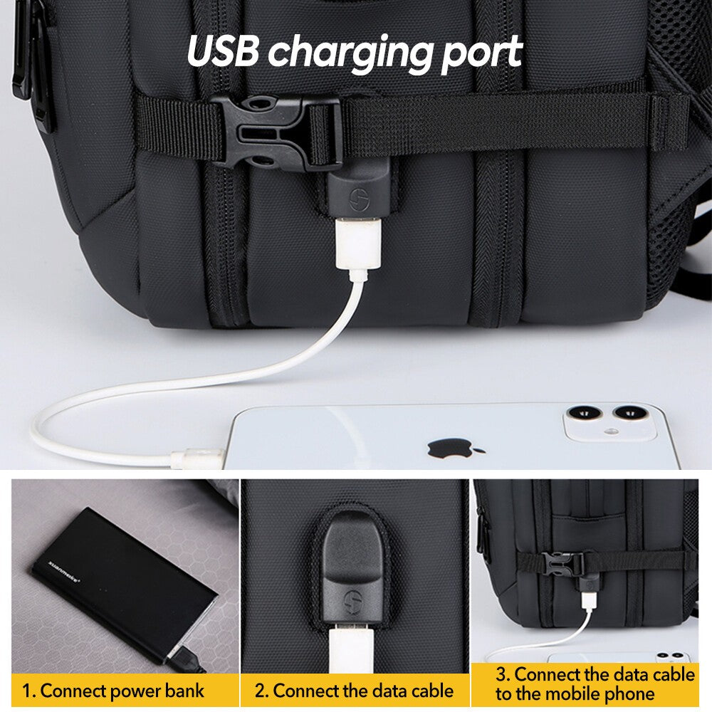 18 Inch 50L Large Rucksack, Expandable Laptop Backpack USB Port  Travel School