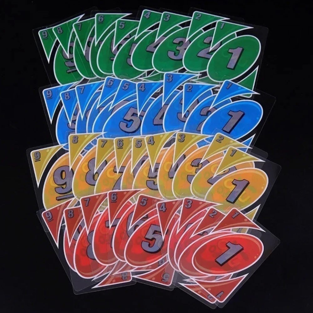 UNO  Waterproof Card Game Transparent PVC Plastic Pressure Proof Board Game