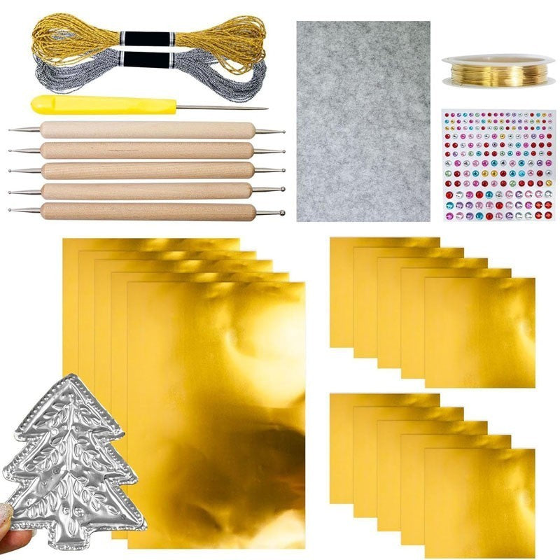 Aluminum Foil Craft - Decorative Foil Embossing Kit | Shiny Gold Glitter Effect