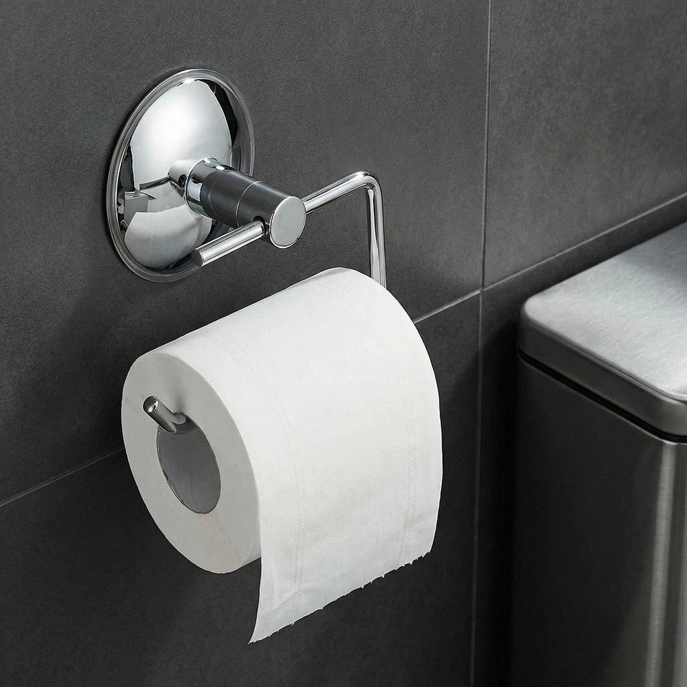 Suction Cup Roll Paper Holder Wall Mount Towel Rack Hanger Toilet Paper Holder