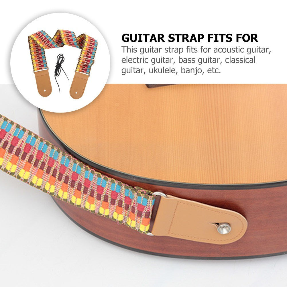 Wear-resistant Guitar Strap Adjustable Guitar Belt Bohemian Style Bass Guitar