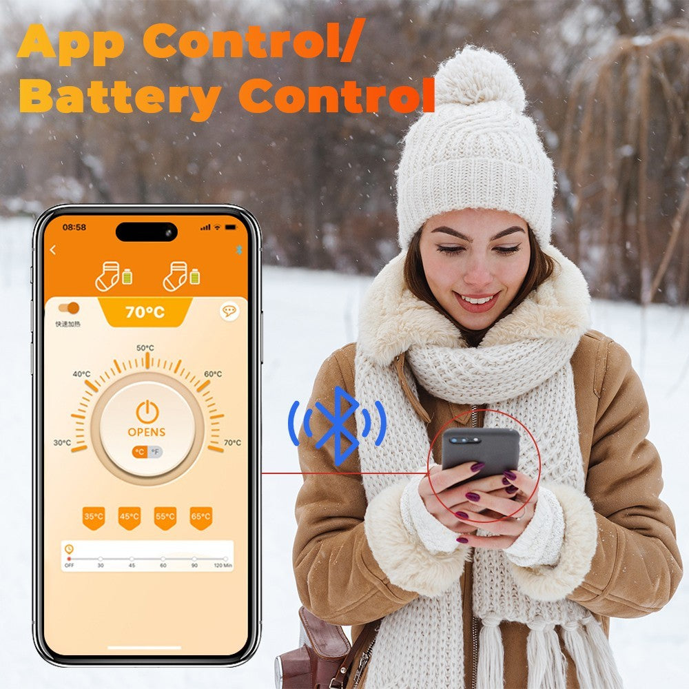 Electric Heated Socks Rechargeable W/ 10000mAh Battery Unisex Winter Foot Warmer