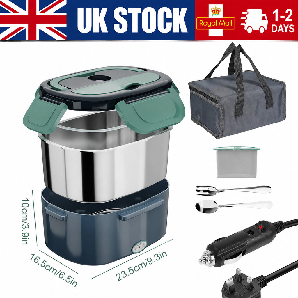 Portable Electric Heated Lunch Box Food Warmer Lunch Bento Box 12V/24V Car UK