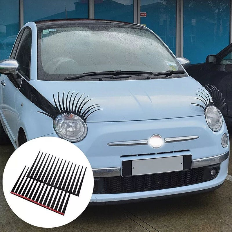 Black 2Pcs Car Eyelash  Sticker Lash Decal Universal For Headlight Body Decor