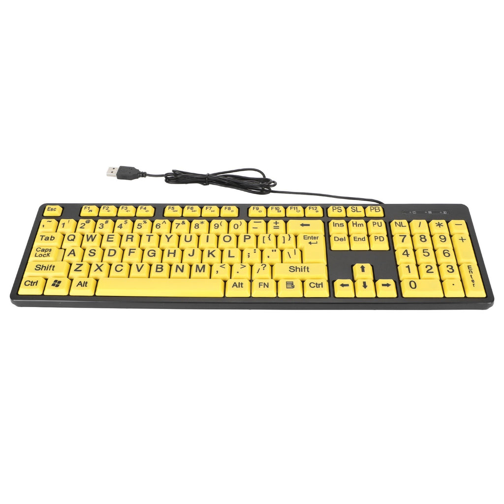 104 Keys Large Print Computer Keyboard Usb Wired Keyboard For Students Eld