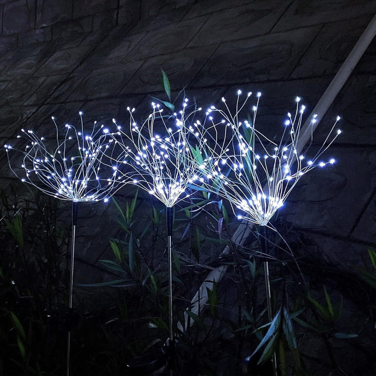 2PCS Solar Lights Outdoor Garden LED Solar Powered Firework Light Lamp DIY