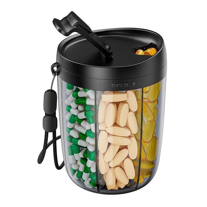 Large Pill Bottle Organizer, Supplement Organizer for Holding 6 Various Vitam