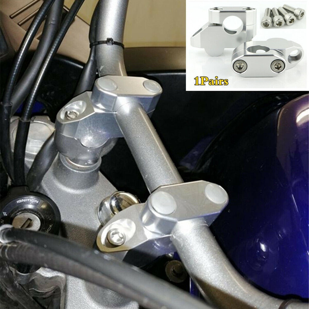 2Pc 22mm Aluminum Motorcycle Handlebar Extension Back Moved Up Handle Bar Risers