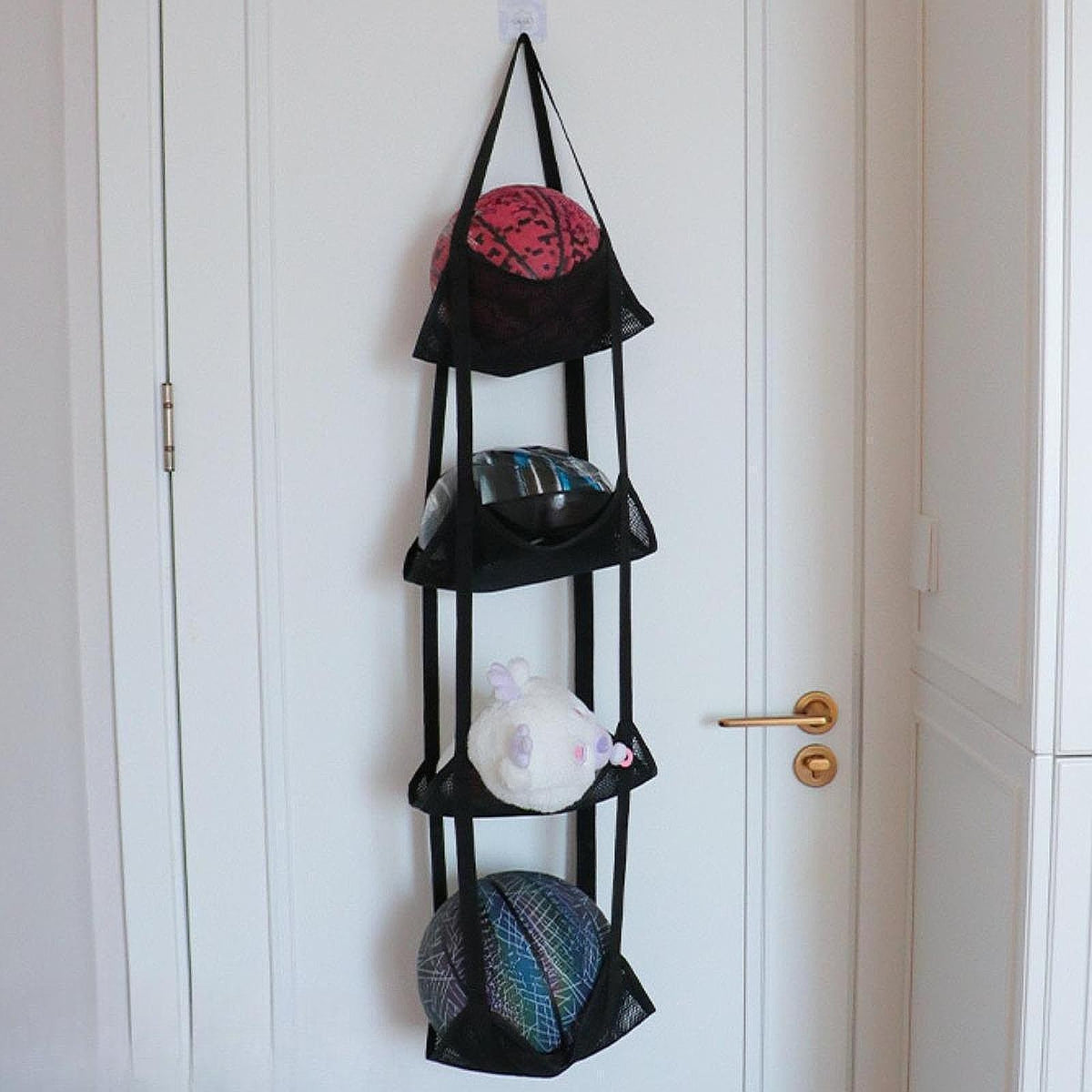 Sports Ball Storage Net for Garage Vertical Sports Equipment Organizer Mesh Bag