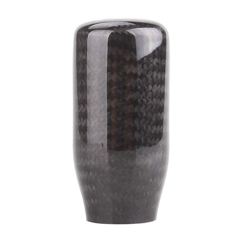Universal Real Black Carbon Fiber Manual Gear Shift Knob Shifter Lever 5 Speed