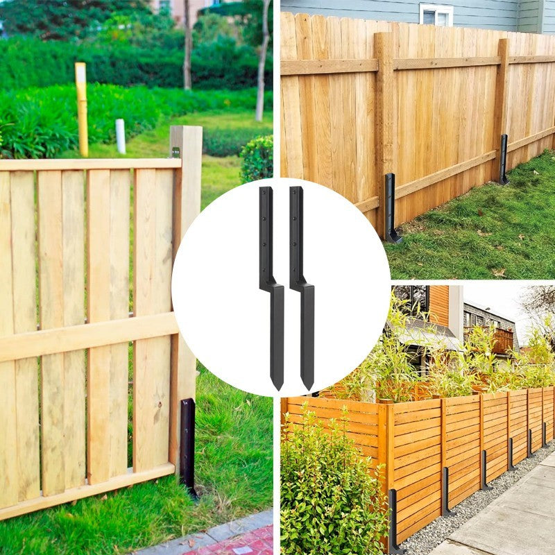 2PCS Heavy Duty Fence Post Anchor Repair Kit Support Stakes Steel Ground Spike