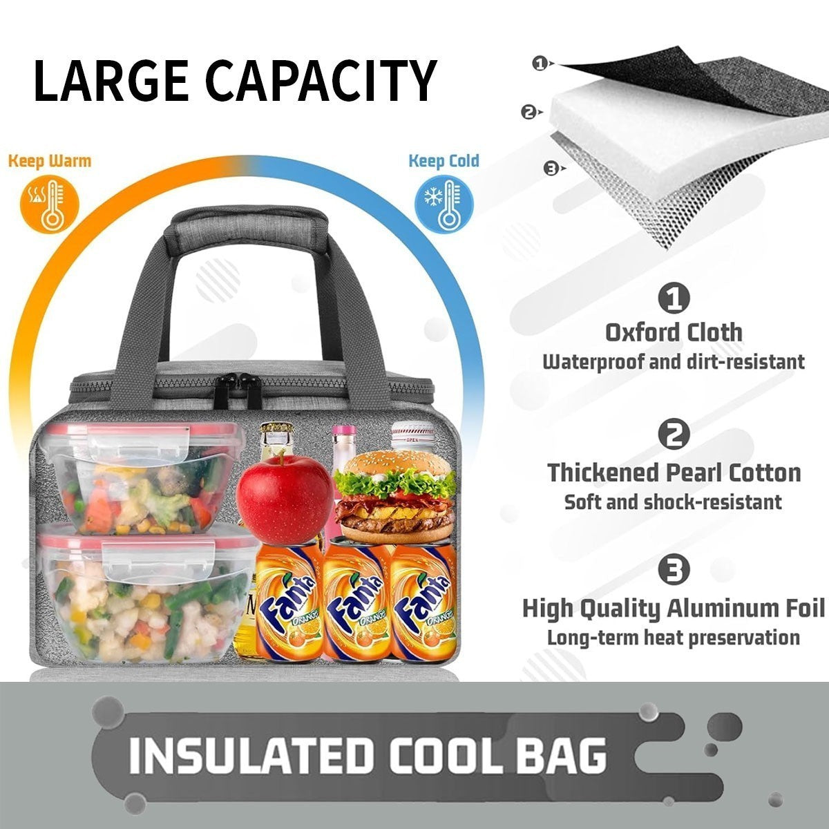 70L Extra Large Insulated Cooler Bag Cool Box Picnic Camping Food Drink UK