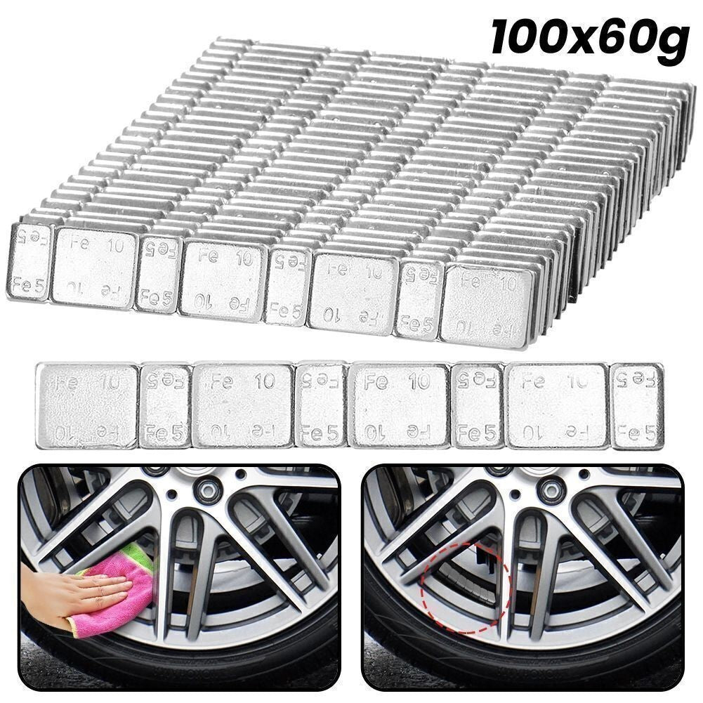 100 x Adhesive Lead Free 60G Strips Stick On Wheel Balance Weights Top Quality