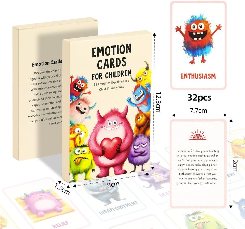 Emotion Cards for Children,32 PCS Flash Cards for Toddlers,Children'S Mindfulnes