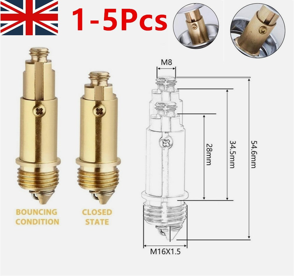 Easy Pop Up Click Clack Basin Sink Bath Waste Plug Replacement Bolt Spring M8 UK