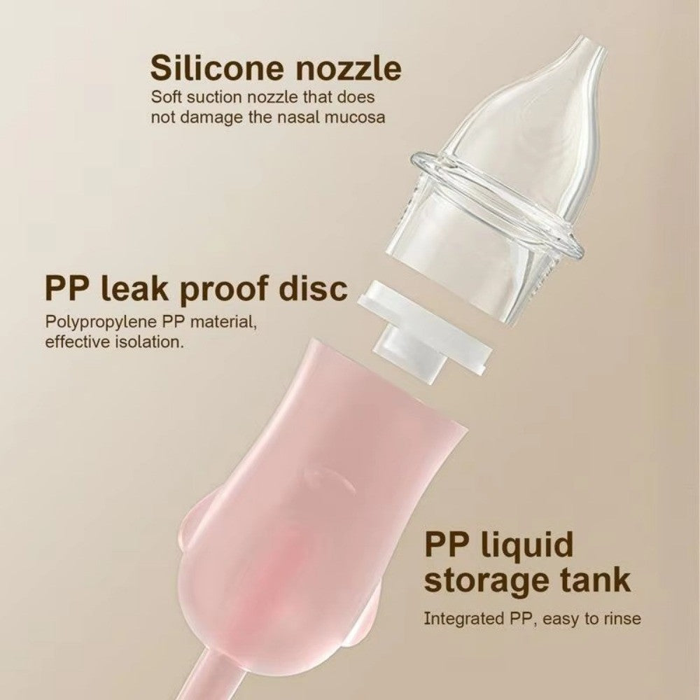 Silicone Nasal Aspirator Hand Pulled Nose Sucker  For Newborns Green