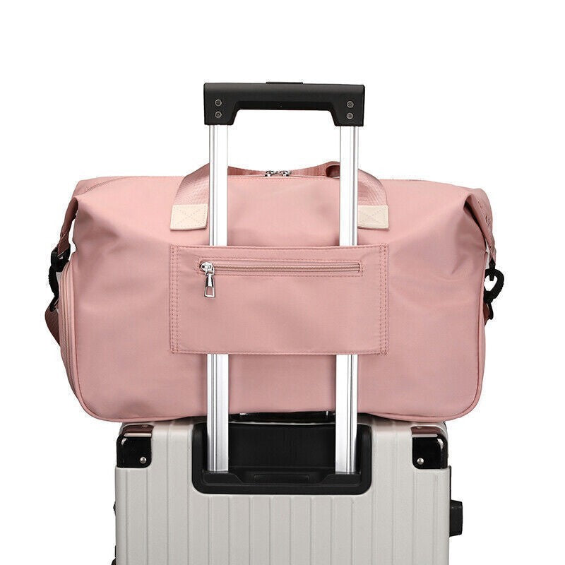 Women Fitness Gym Bag Travel Weekend Bag Large Holdall Luggage Shoulder Bag