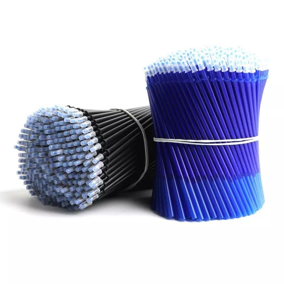 100x Erasable 0.5m Gel Pen Blue/Black Ink Magic Refill Heat-erasable Pen Refill