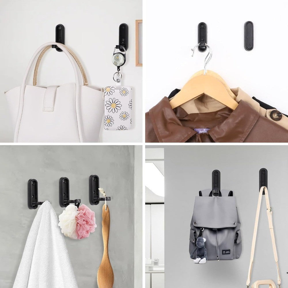2X Folding Wall Hooks Wall Mount Clothes Hanger Hooks Coat Hooks Bathroom Towel