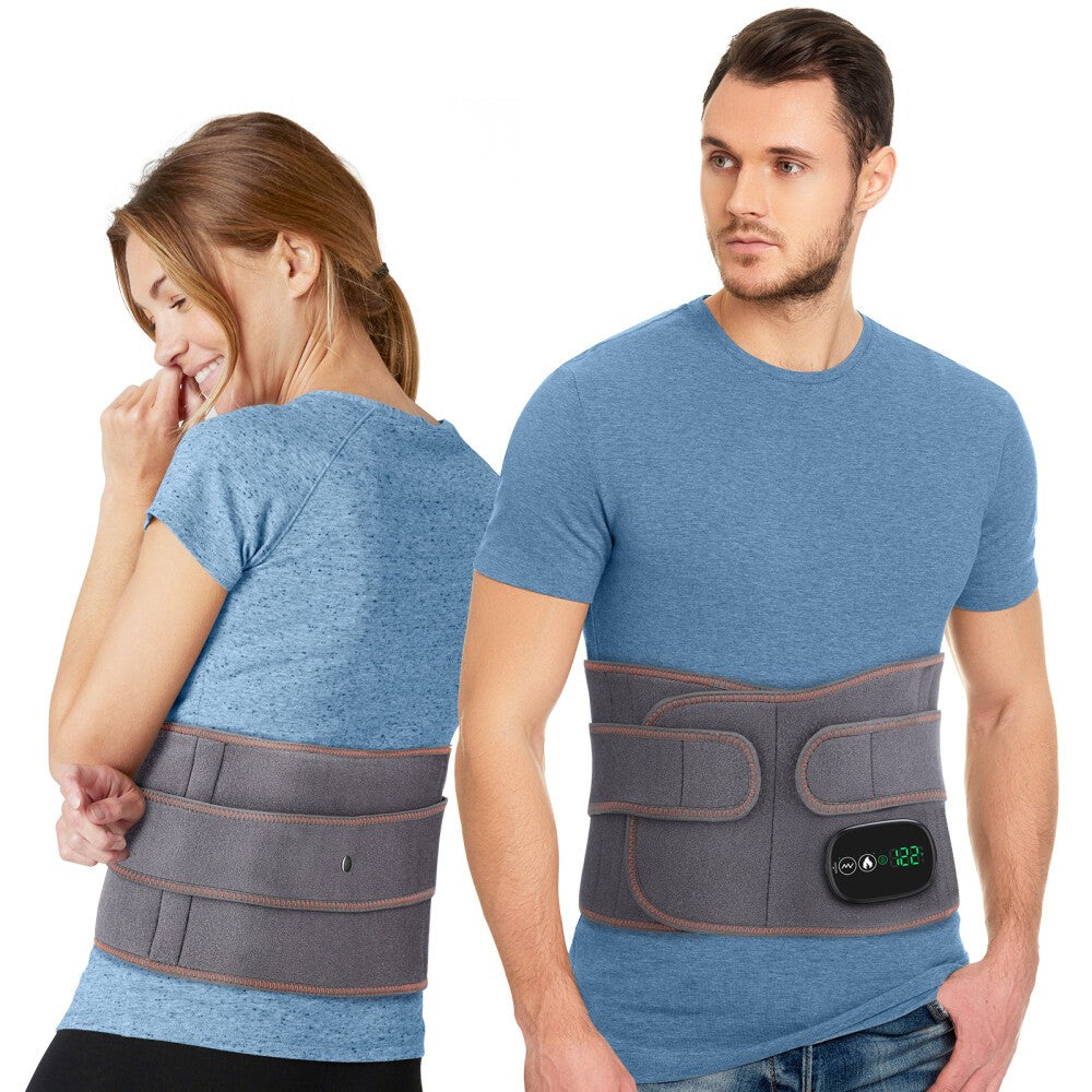 Electric Infrared Heating Vibration Therapy Massager Back Waist Belt Pain Relief