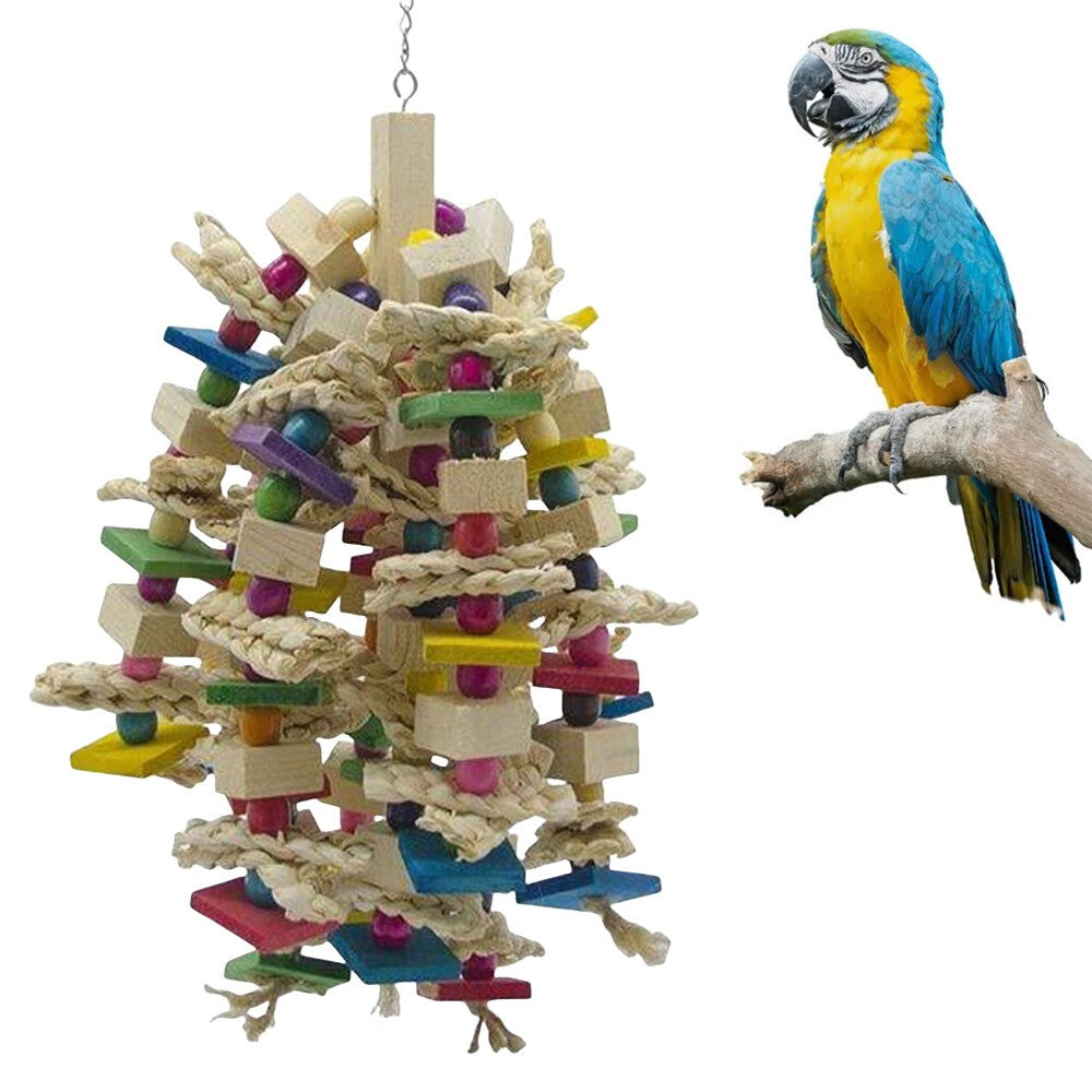 Bird Cage Chew Toys for African Grey, Macaws & Cockatoos Parrot Bite Accessories