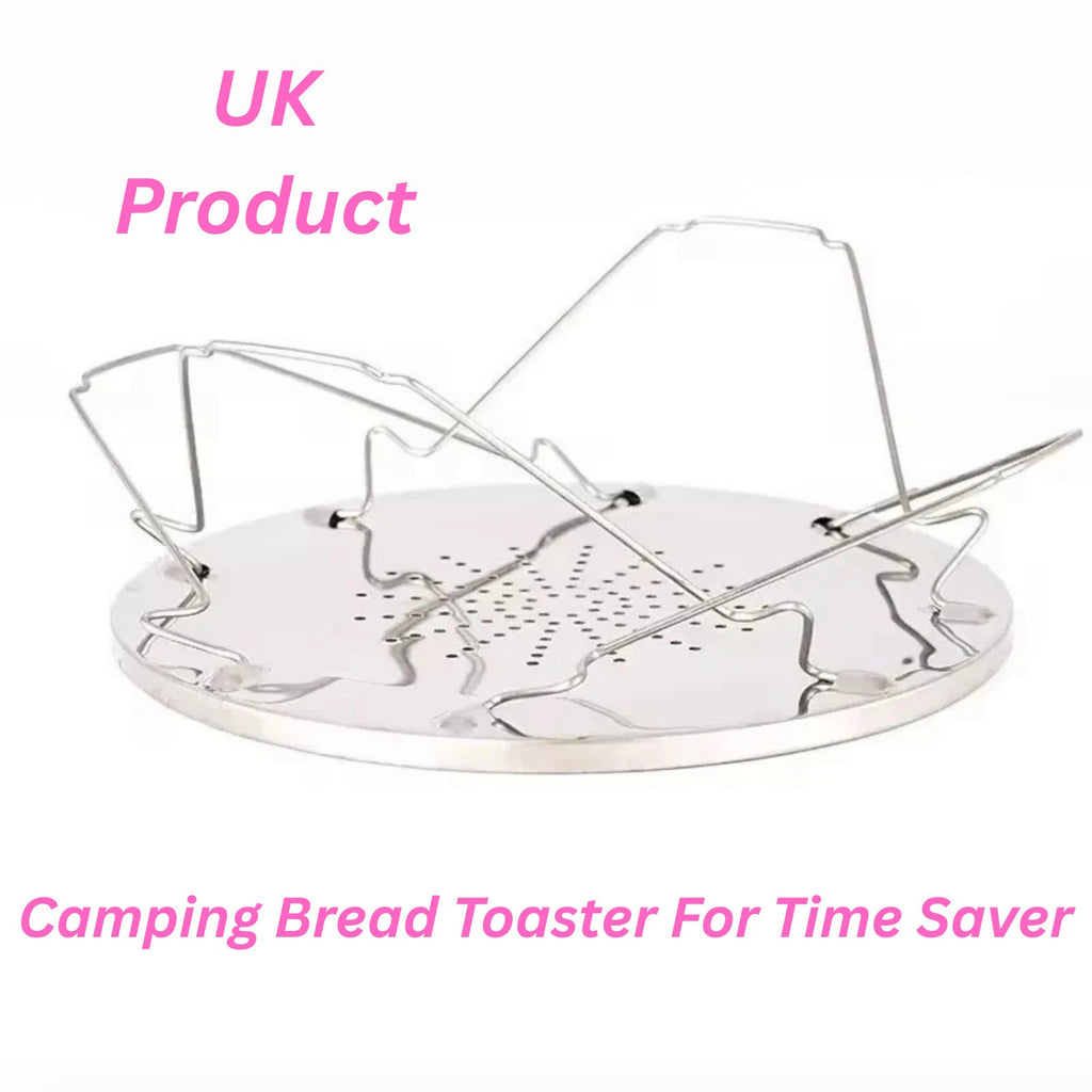 Camping Toaster 4 Slice Folding Gas Toaster, Camping Mini Toaster for Gas Stoves