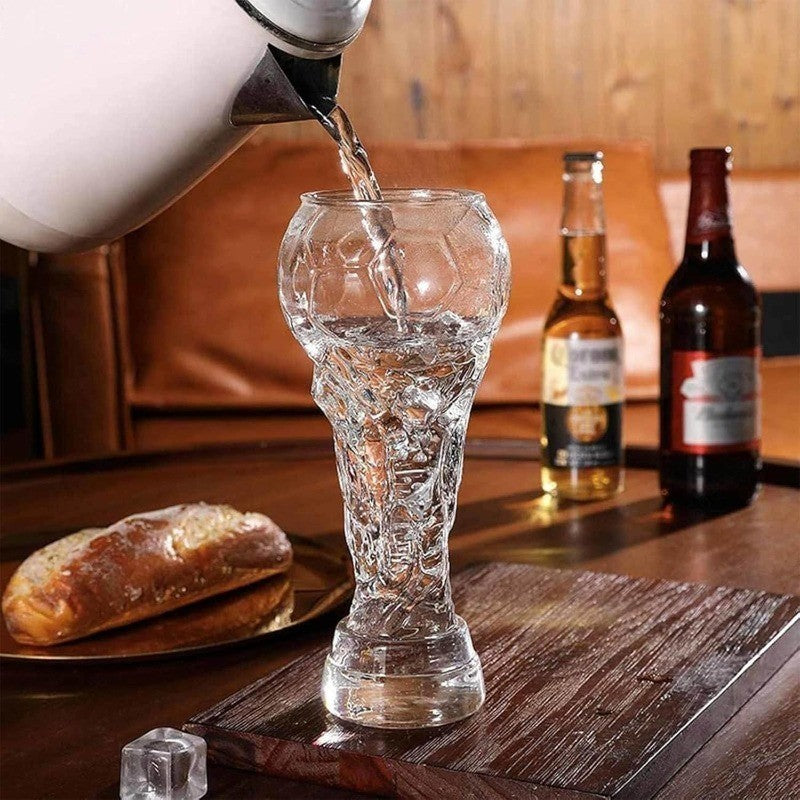 450/600/800ml Football Trophy Beer Glass Cup World Cup Shape Drinking Mug Clear