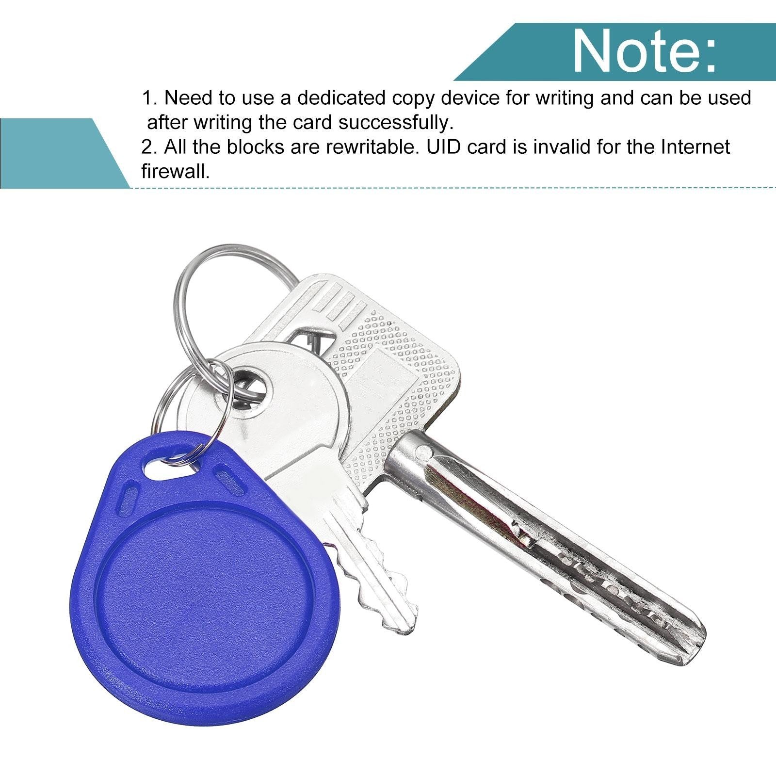 20Pcs RFID Key Fobs UID 13.56MHz Rewritable Proximity IC Smart Token Tag Blue
