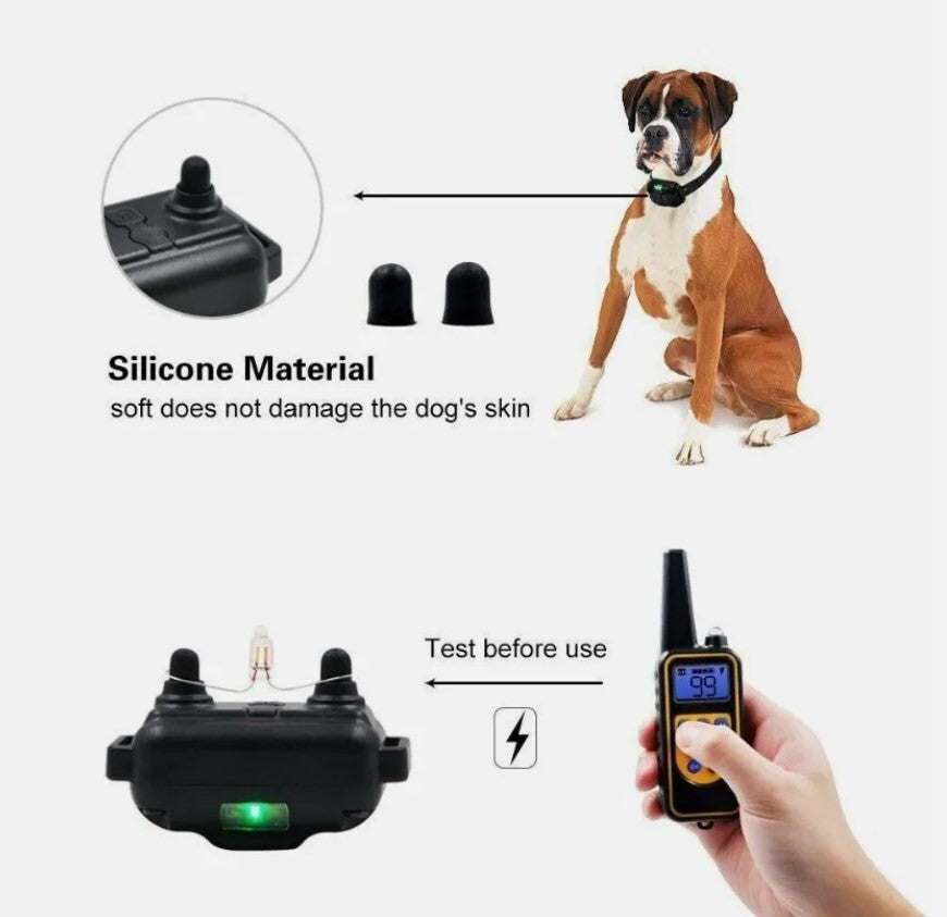 800m Remote-Controlled Electric Dog Training Collar with LCD Display