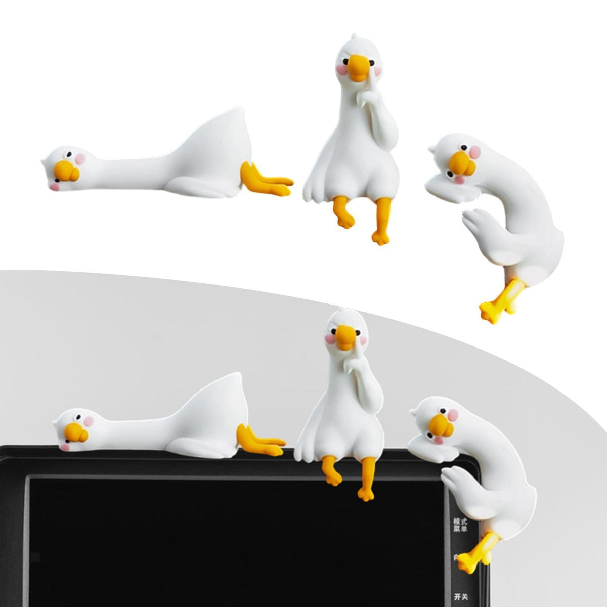 Computer Monitor Figurines Cute for Home Office Desk Table Shelf Ornaments