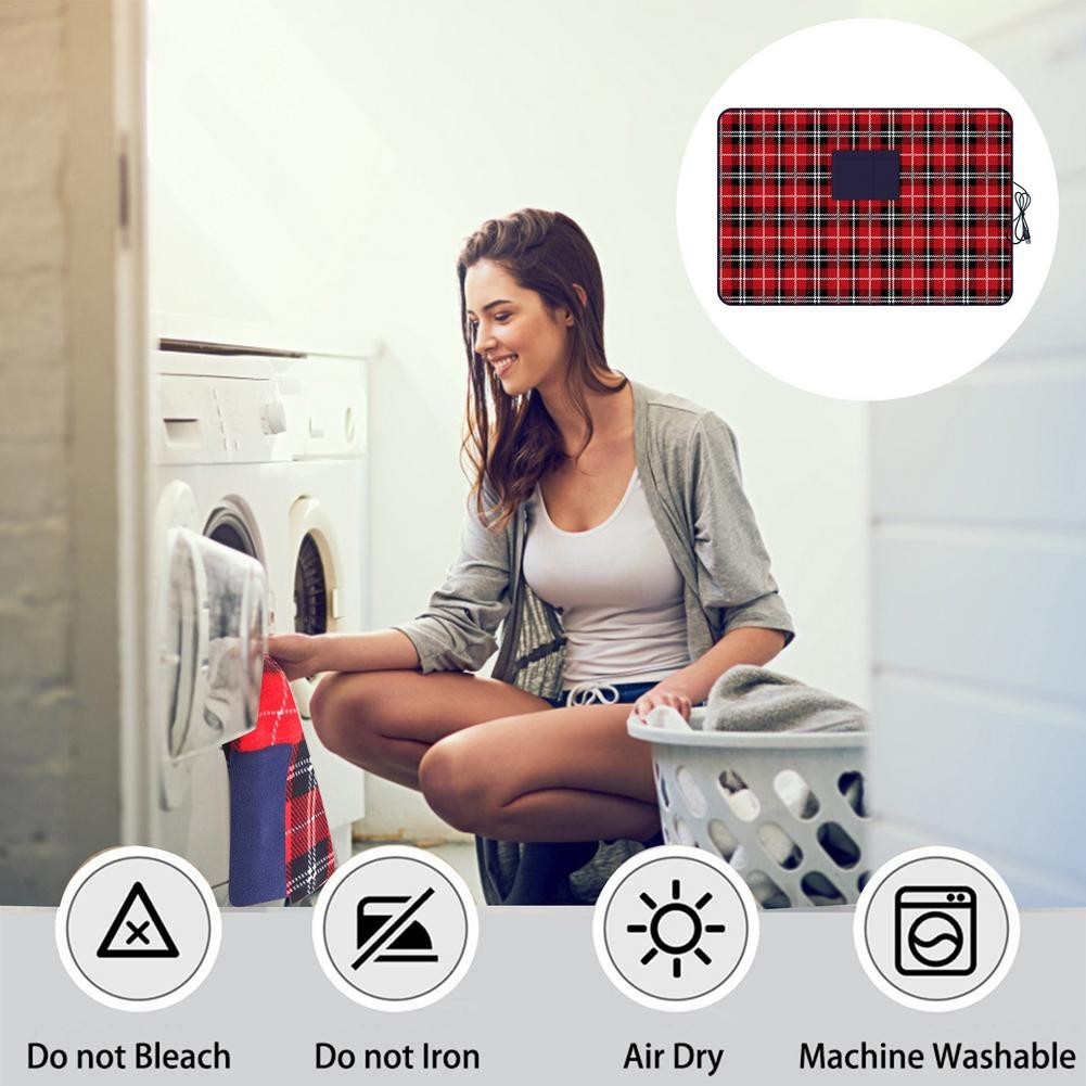 Electric Heated Throw Over Blanket Warm Washable Fleece Winter Warming USB Power
