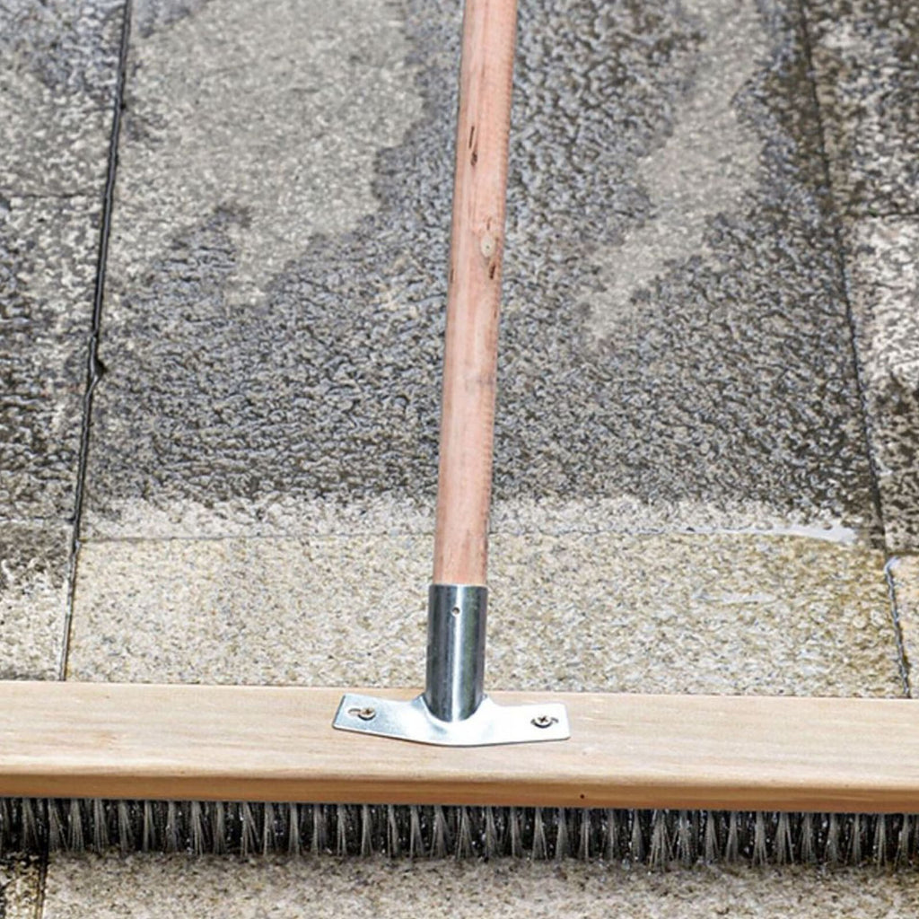 20CM Metal Wire Broom Brush Sweeping Deck Scrub Heavy Duty Garden Moss Cleaner