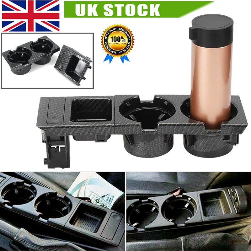 Carbon Fiber Style Center Console Cup Drink Holder For BMW 3 Series E46 1998-06!