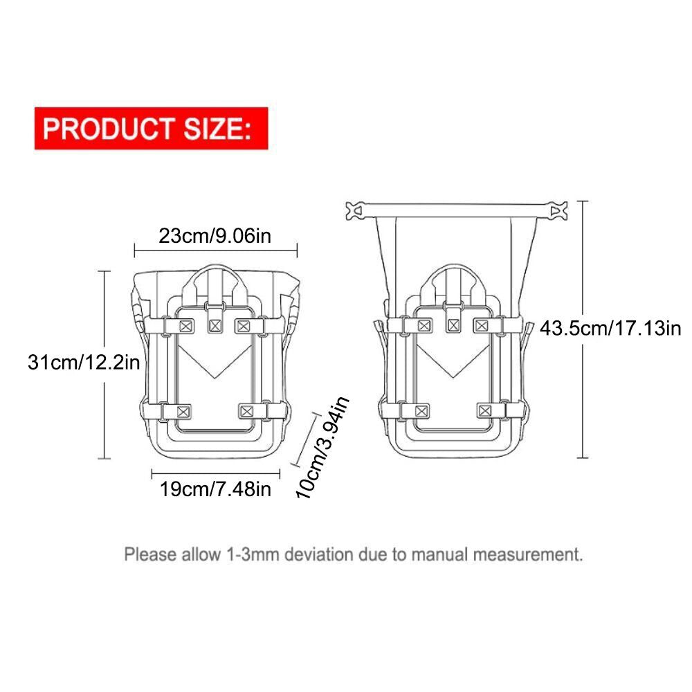 8L Motor Side Pannier Bag Crash Bar Bag Waterproof Motorcycle Rear Seat TailBag