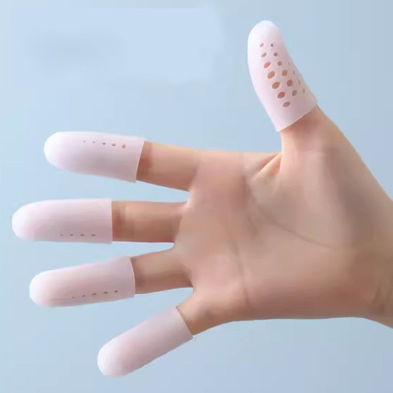 10pcs Gel Finger Cots - Breathable Silicone Finger Protectors with Hole
