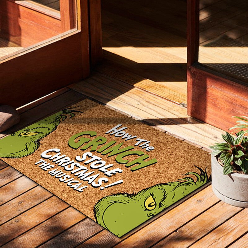 Grinch Christmas Festival Decoration Front Door Mat Carpet Xmas Indoor Outdoor