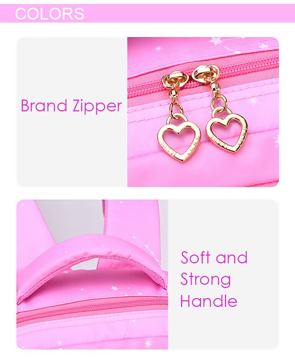 Kids Girls School Backpack Pink Cute Waterproof Bag Primary Teen Child Schoolbag