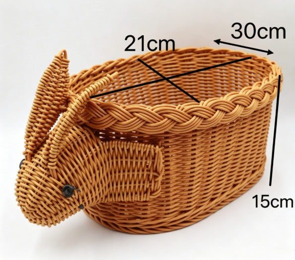 Vtg Wicker Collection Goose,Rabbit,Squirrel Baskets & Scarecrow