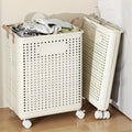Large Capacity Foldable Laundry Basket with Wheels Laundry Room Laundry Basket