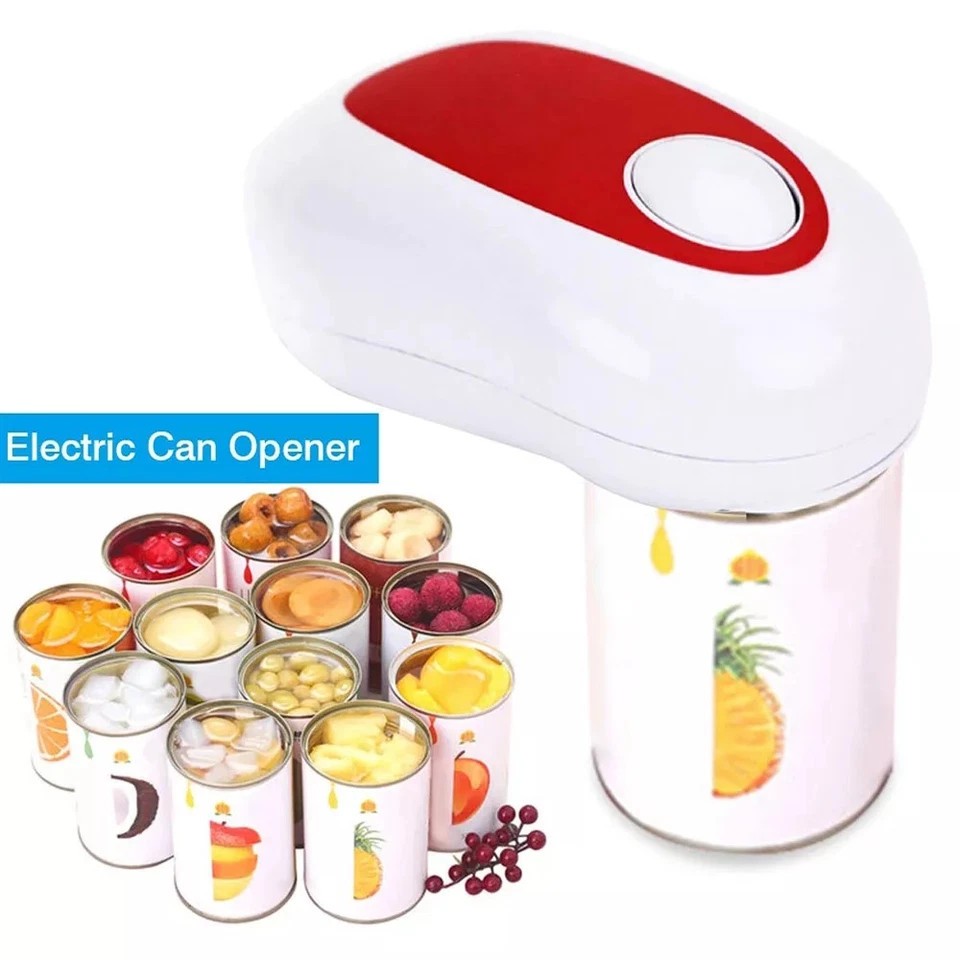 Electric Tin Can Opener Automatic One Touch Battery Operated For Weak Hand Cooks