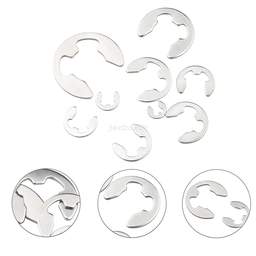 400X Assorted M1.5 -M15 Stainless E Clip C Circlip Kit Retaining Snap Ring Set