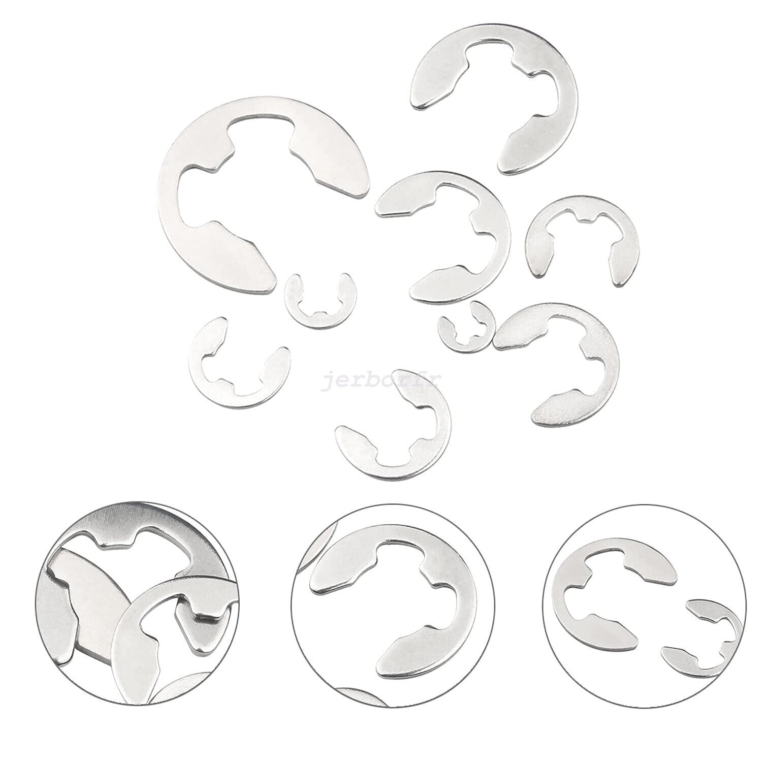 400X Assorted M1.5 -M15 Stainless E Clip C Circlip Kit Retaining Snap Ring Set