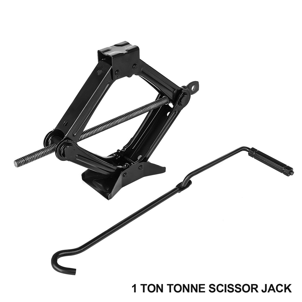 1 Ton Heavy Duty Scissor Jack Wind Up Lift With Crank Handle For Car Van UK