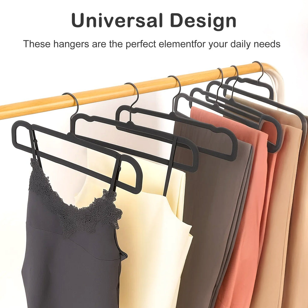 10 Pack Trouser Hangers Heavy Duty Durable Velvet Trouser Hangers Space Saving