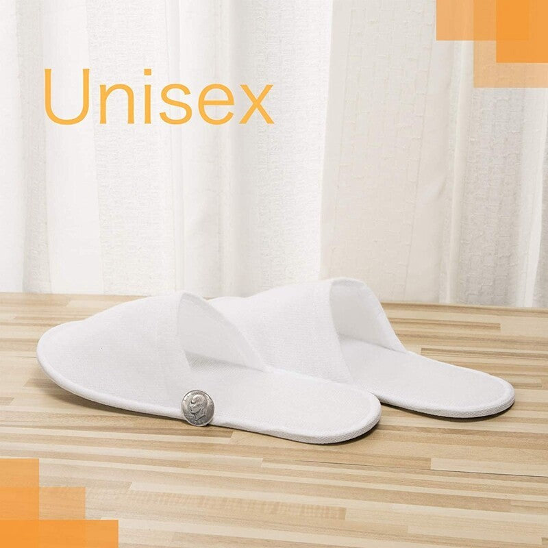 100 Pairs Spa Hotel Guest Slippers Close Toe Towelling Disposable Terry
